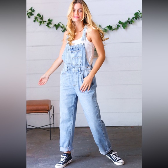 HP| NWT| XL| PLAYING IT COOL DENIM OVERALLS| NEW - Picture 1 of 13